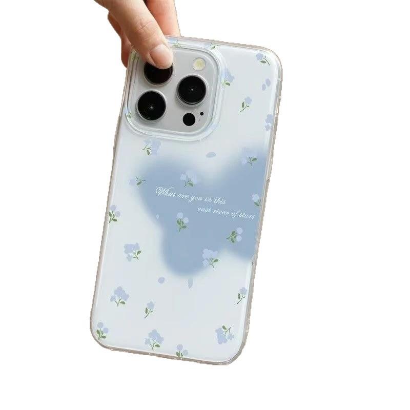 Ins цветочный размытый бабочка подходит для Apple iPhone16/17 чехол для мобильного телефона Air14 личность 13IMD15