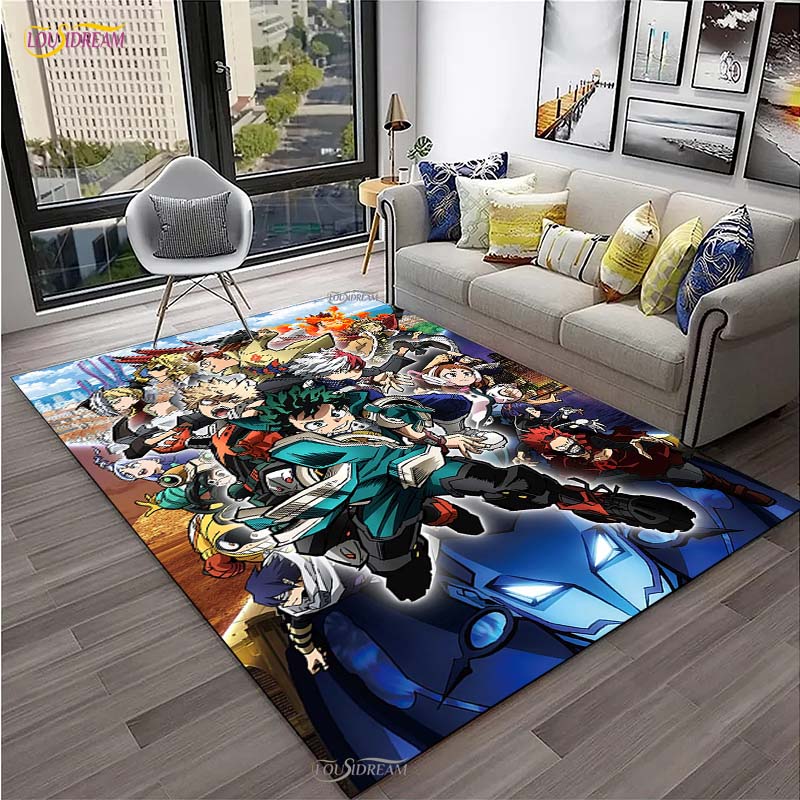 Cartoon Anime Carpet for Living Room Bedroom Rug My Hero Kitchen Kids Door Unslip Floor Mats Birthday gift photography props Rug