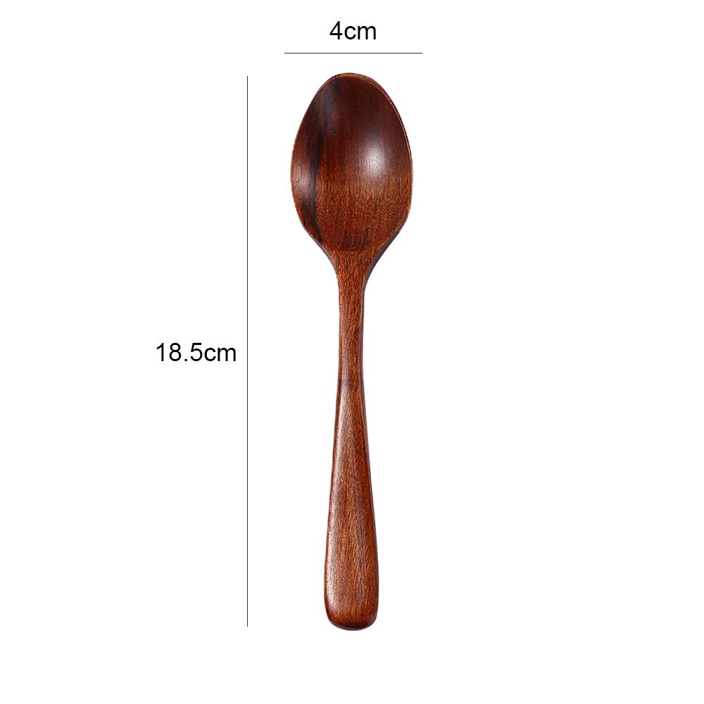 Adults Wooden Dinnerware with Tied Line Tableware Cutlery Scoop Soup Spoons Kitchen Utensil