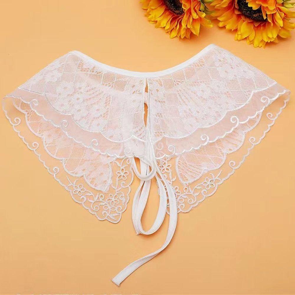 DIY Fake Collar Cotton Lapel Half Shirt Shawl Wrap Decoration Adjust Clothes Women Girls
