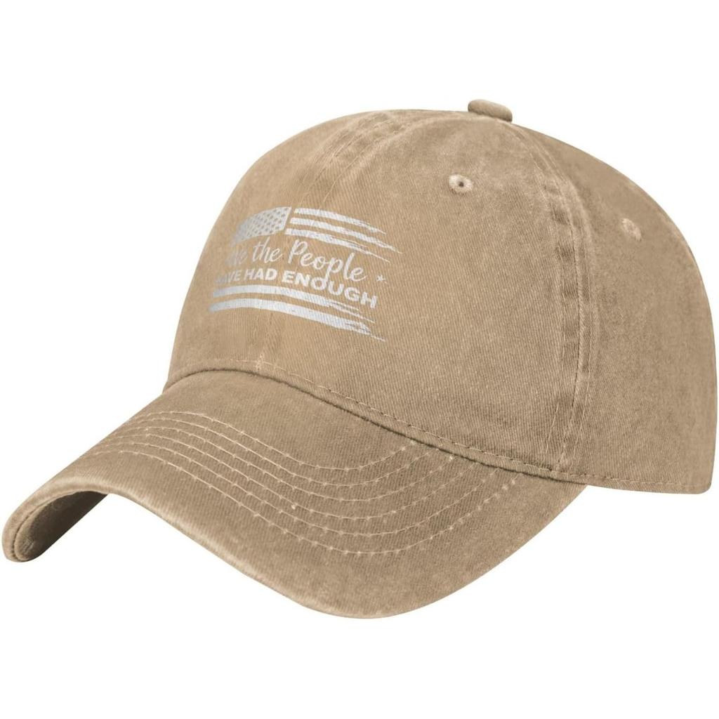 We The People Had Enough Distressed Baseball Cap Washed Cotton Graphic Hat for Unisex