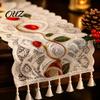 Durable Table Runners Christmas Lace Runner with Tassels, Embroidered Festive Dining Dinner Cover, Decorative Cover for Holiday Parties Boho Coverings
