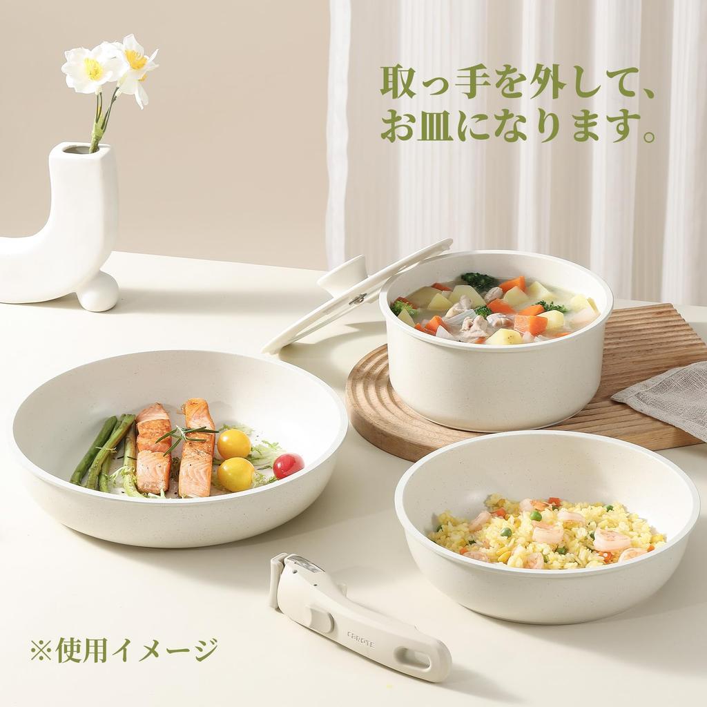 CAROTE Handle Handle Handle for Frying Pans and Pots Easy To Install Handle White