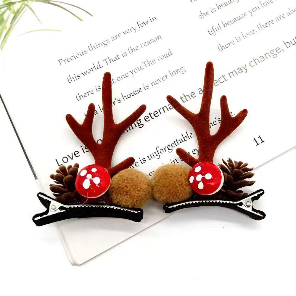 Children's Reindeer Antler Hair Clip - Cute Christmas Cartoon Hair Accessory