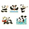 Cute cartoon brooch sports series panda swimming table tennis diving badminton bag decoration