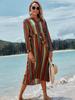2024 Сексуальное V-образным вырезом с рукавами «летучая мышь» с золотой вышивкой Повседневное пляжное длинное платье Женский летний купальник Прикрытие Свободные платья для отпуска
