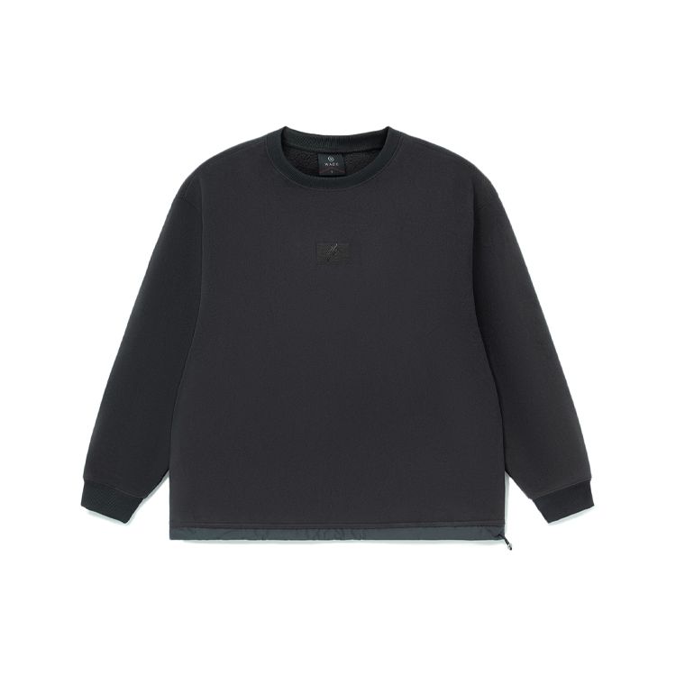 Li Ning X Artist DFT Wade Series Fun Pattern Свободный флисовый теплый свитшот с круглым вырезом Унисекс свитшот Черный AWDRE75-1