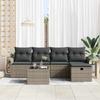 Garden Sofa Set with Cushions and Storage 6 pcs Grey Poly Rattan