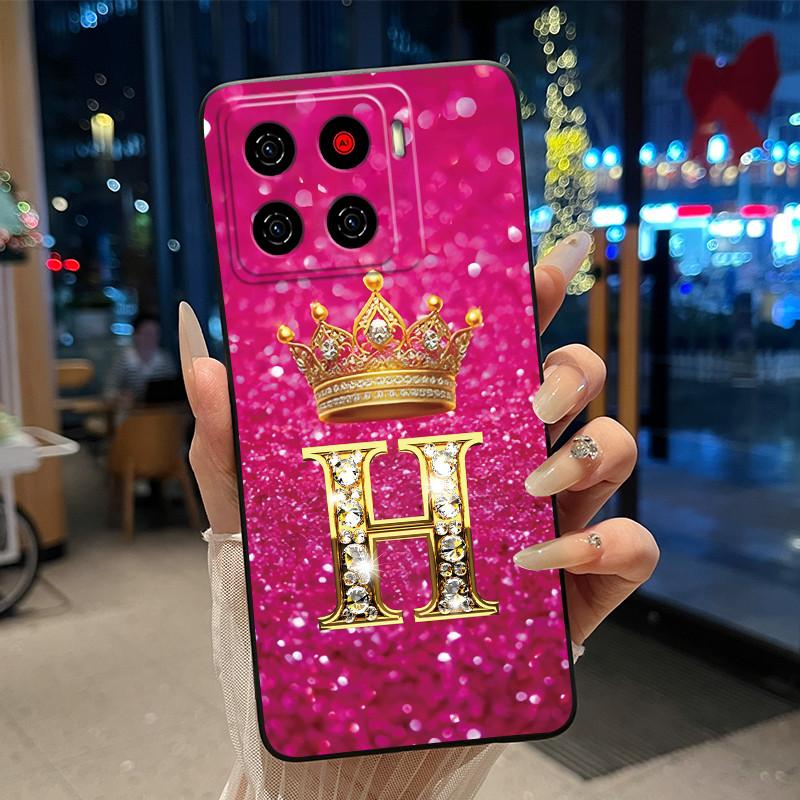 Для ZTE Blade A56 (Z2473)/Nubia A56 Роскошный Чехол-буклет с буквой 'A' для ZTE Blade A56 Pro Мягкий Силиконовый Черный Чехол Ударопрочный Корпус