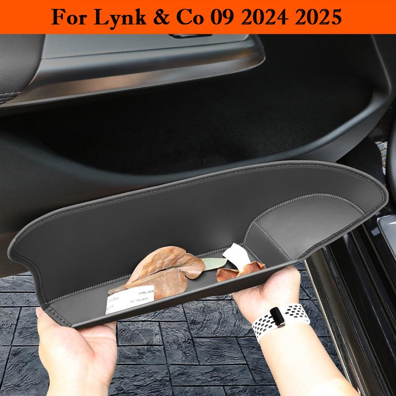 Для Lynk & Co 09 2026 2026 Защитная накладка на слот двери автомобиля Кожаный водонепроницаемый коврик для канавки двери Контейнер для хранения Аксессуары для интерьера