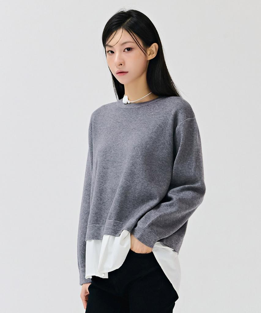 CHASECULT Women'S Layered Sweater - Grey