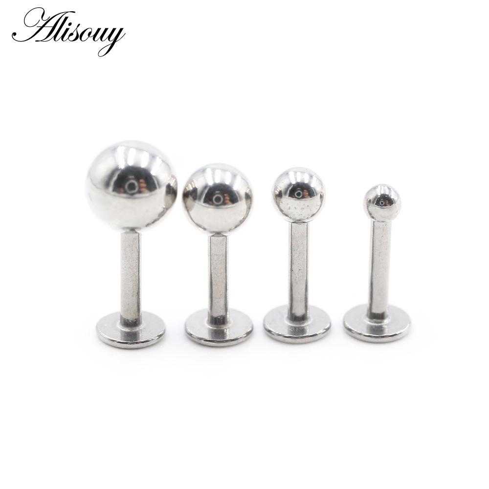 3 4 5 мм Диаметр 5 цветов Нержавеющая сталь Мужчины Женщины Завинчиваются назад (пронзили) Украшения для тела, губная серьга, пирсинг губы, украшения для тела