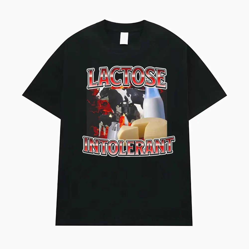 Lactose Intolerance Humor Graphic TShirt for Dairy Allergy Unisex Retro Fashion Cotton Tee Comfortable Casual Tshirt