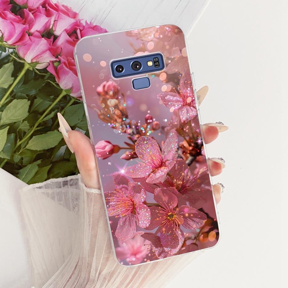 For Samsung Galaxy Note 9 Case SM-N960F Luxury Flower Butterfly Painted Cover Soft Slim Phone Case For Samsung Note 9 Note9 Bags
