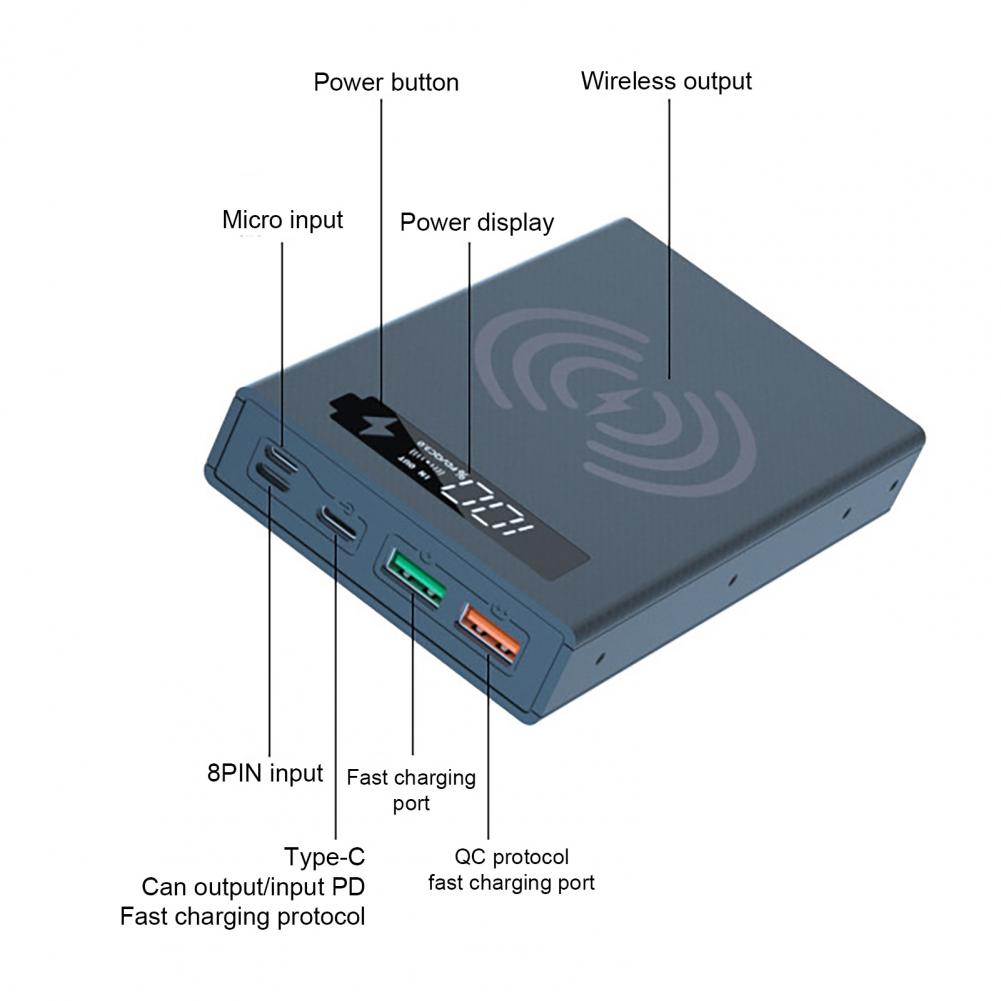 Чехол CX5 Power Bank Съемный DIY 5x18650 Чехол для зарядного устройства Быстрая зарядка Power Bank Box для смартфона Чехол для зарядного устройства «сделай сам»