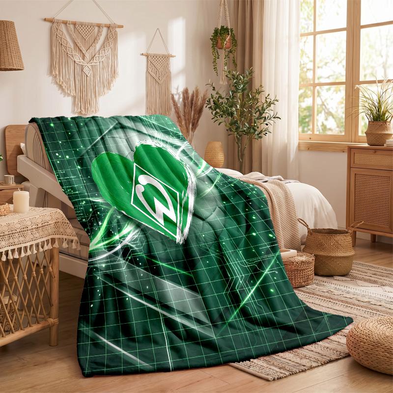 Werder Bremen Football Print Flannel Blanket Soft Warm Sofa Bed Throw Blanket For Home Office Bedroom