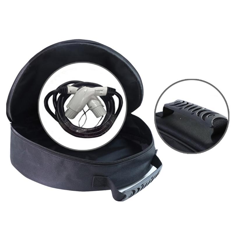 Круглая сумка для кабеля, водостойкая сумка для хранения органайзеров для кабелей, идеально подходит для хранения соединительного кабеля, зарядного шнура для электромобилей