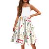 The Summer Children Condole Girls Printed Sleeveless Cute Flower Princess Leisure Dresses