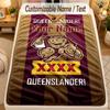 Flannel BlanketQueensland Maroons Custom Name Text Personalized Soft Warm Throw Blanket Home Decor Gift