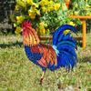 Металлический колышек для сада в виде петуха, устойчивый к погодным условиям, прочный, для наружного использования, патио, двора, газона, реалистичный, железный колышек для петуха, украшение