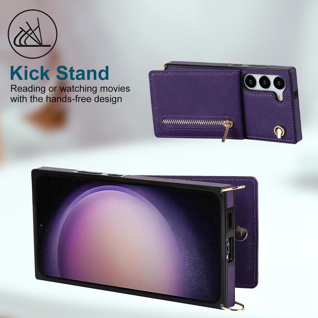 Кошелек на молнии с несколькими картами и длинный висящий чехол для телефона на веревке для серии iPhone Samsung Galaxy S9 S10 S20 S21 S22 S23 Note9 Note10 Note20...