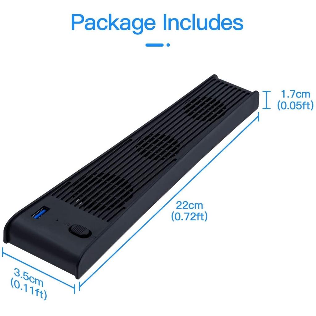 Cooling Fan, External USB Cooler 3 Fans Game Console Mini Cooling System with Extra USB Port for Sony Playstation5 Digital Edition&Ultra HD Console