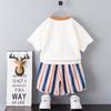 Stylish Boys Summer Outfit Set With Colorful Striped Short Sleeve T-shirt And Shorts For Kids Aged 3 To 8 Years