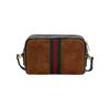 Gucci Ophidia Suede Leather Camera Bag, Brown Black with Web Stripe,Women's Crossbody Handbag for Daily Use 517350-0KCDG-2863