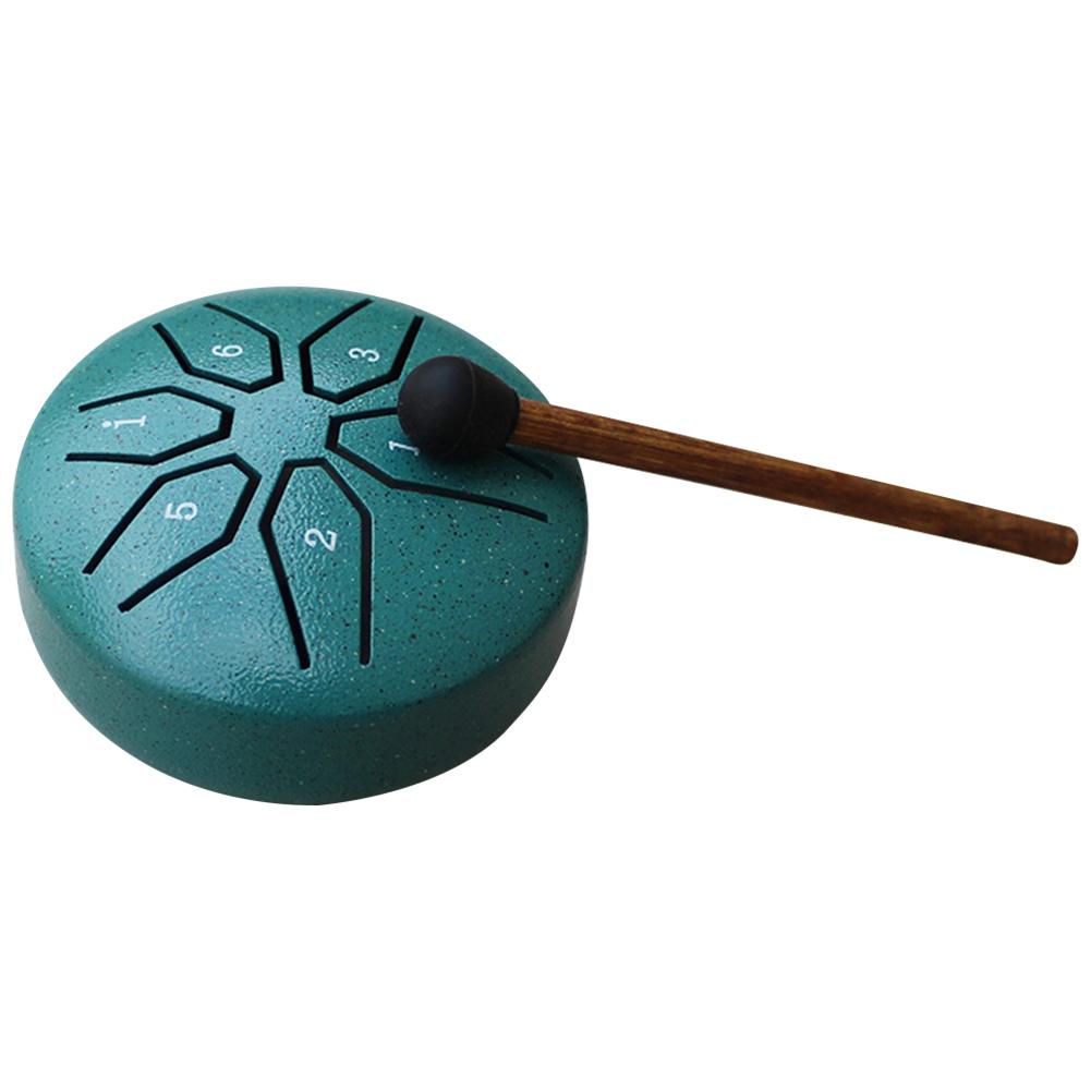3 Inch 6-Tone Steel Tongue Drum Hand Pan Drums Sound Healing Instruments with Mallet Rain Drum Instrument for Yoga Meditation