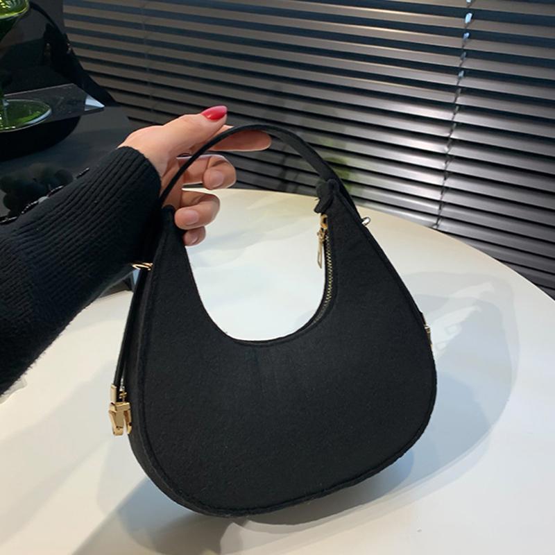 New Fashion Women Bag Retro Felt Impressed Crocodile Underarm Bag Women Shoulder Bag