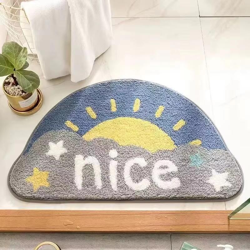 Cartoon Floor Mat, Bathroom, Water Absorption, Household Toilet, Doorstep, Bathroom, Non Slip Entrance Mat Bedroom Carpet