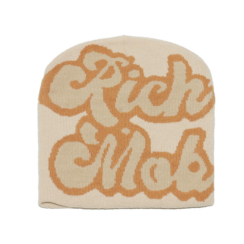 Temu осень-зима новая вязаная шапка-пуловер многоцветная с надписью теплая шапка мужская и женская шерстяная вязаная шапка