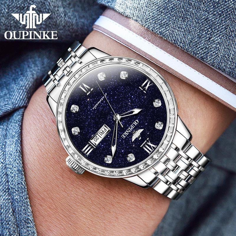 OUPINKE Бренд Star Watch Star Автоматические Механические Часы Водонепроницаемые Мужские Часы Мужские Часы