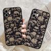 Black Soft Phone Case For iPhone 14 11 12 13 Mini Pro Max 11 12 Mini 7 8 Plus X Xs XR Silicone Skull Pattern Cover