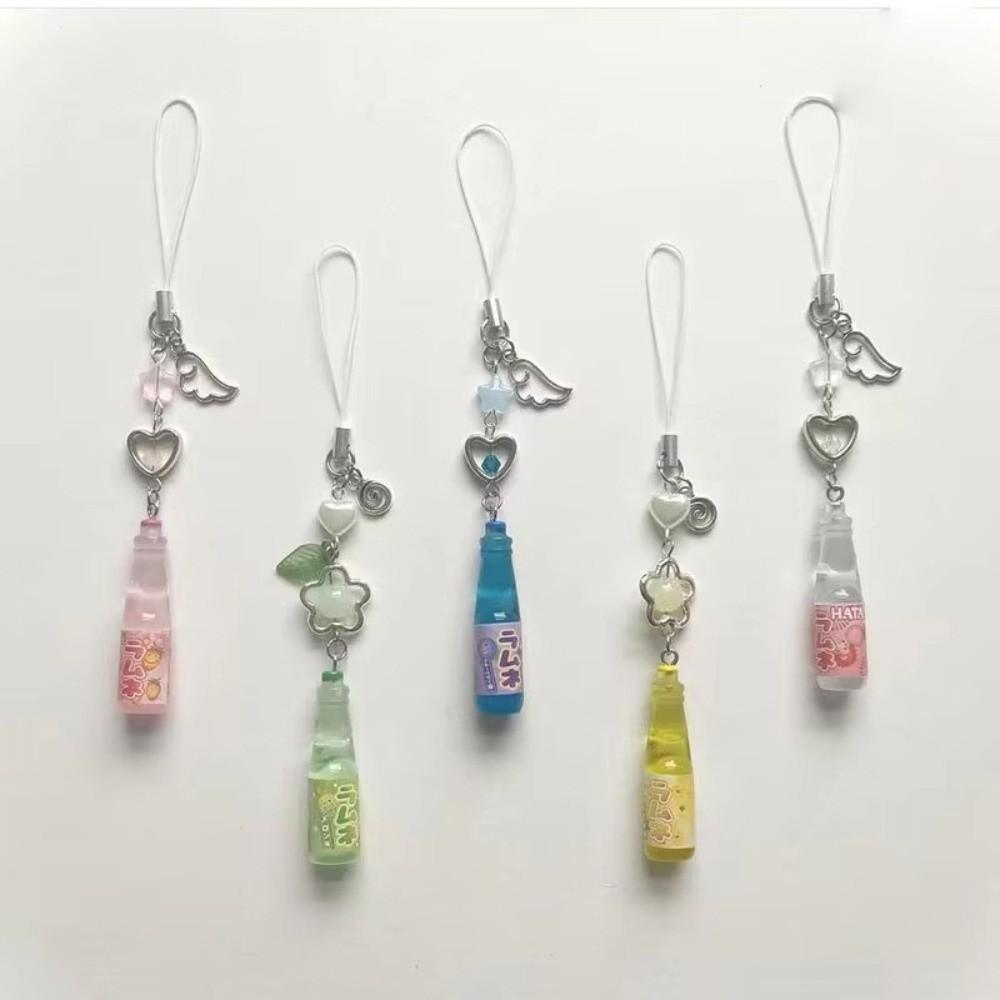 Angel Wing Phone Charm Pendant Heart Star Bead Handbag Decoration Chain Phone Accessory Girl Women