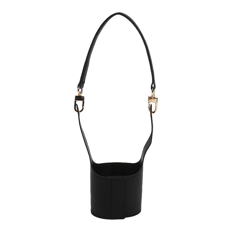 Portable Water Bottle Carrier with Detachable Strap Leather Coffee Cup Holder Bottle Protective Sleeve Bag for Outdoor Camping Travel