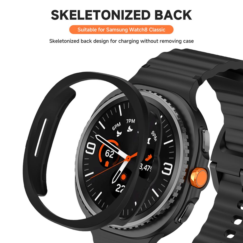 НОВЫЙ Чехол+Ремешок для Samsung Galaxy Watch 8 Classic 46 мм Силиконовый Ремешок Браслет Защитный Чехол-Бампер из ПК Без Пленки