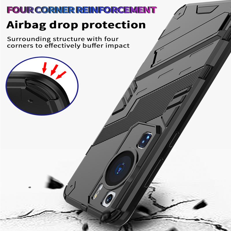 Fundas For Huawei P60 Pro Case Shockproof Armor Holder Bumper Back Coque for Honor 90 Lite Honer90 Light 90Lite Phone Cover
