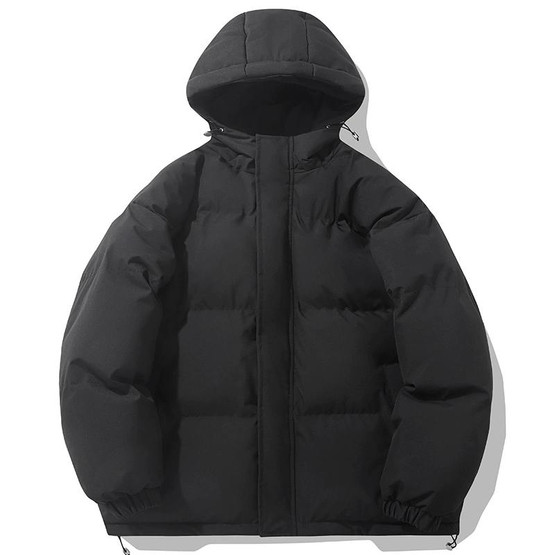 2024 Winter Jacket Men Hooded Casual Loose Warm Parkas Mens Solid Hooded Collar Thickened Mens Solid Winter Jacket Coat Man