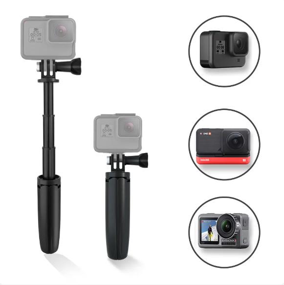 Штатив для Gopro Vlog, складной штатив, мини-портативный монопод для Go Pro Hero 11 10, черный аксессуар для экшн-камеры Osmo