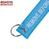 Remove Before Flight 3pcs/set Sky Blue Embroidery Key Fobs Chains Keychains Aviation Gifts