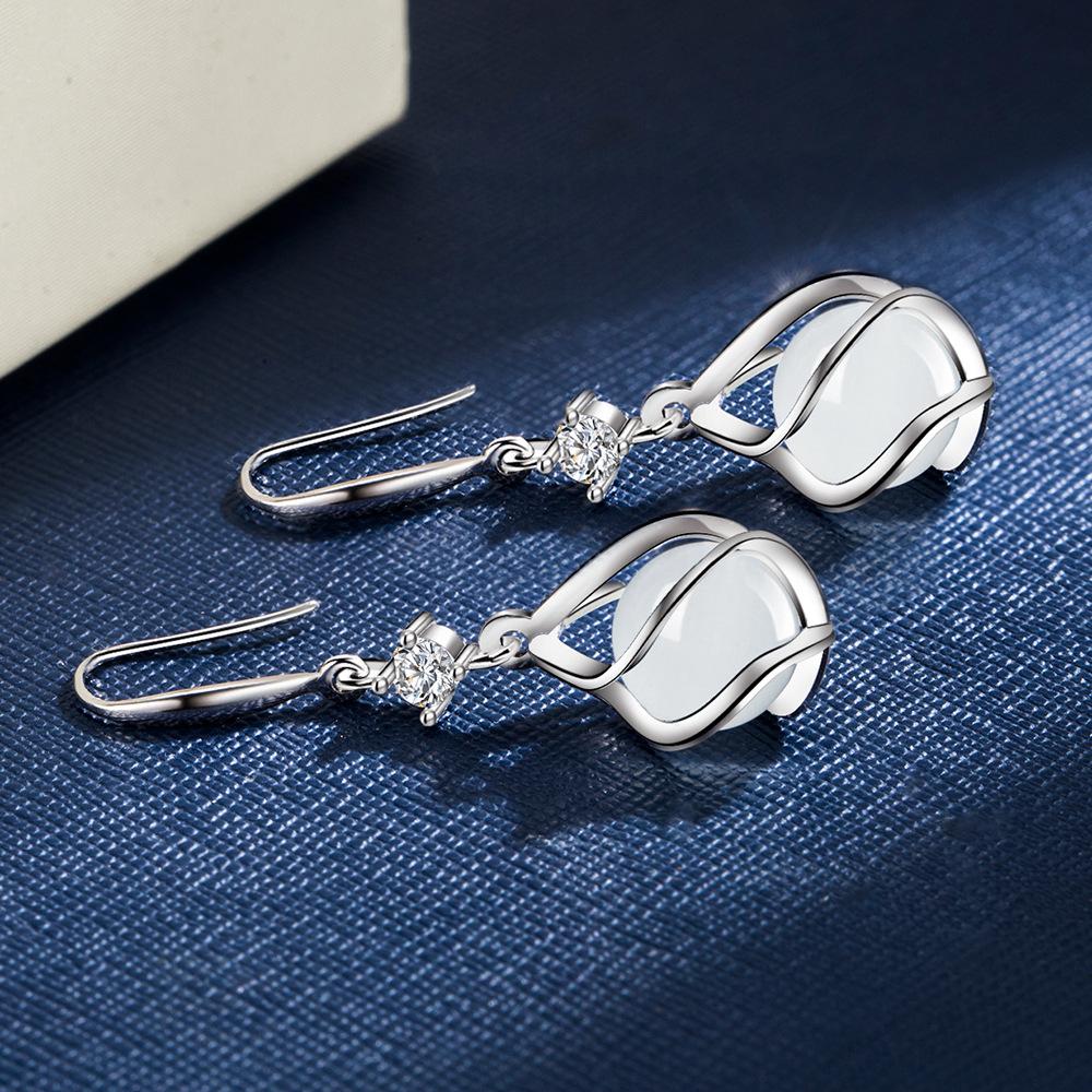 30% посеребренные модные женские серьги-подвески из натурального опалового камня в форме цветка, висячие украшения для женщин, подарки