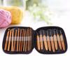 20pcs/set Crochet Hook Steel Knitting Needles Knit Bamboo Handle Needles Circular Knitting Needles Bamboo Knitting Needles