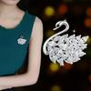 Swan Brooch, High-End Sense, Niche Light Luxury, Full Of Diamonds, Crystal Corsage, Women'S Coat, Coat Pin With Accessories