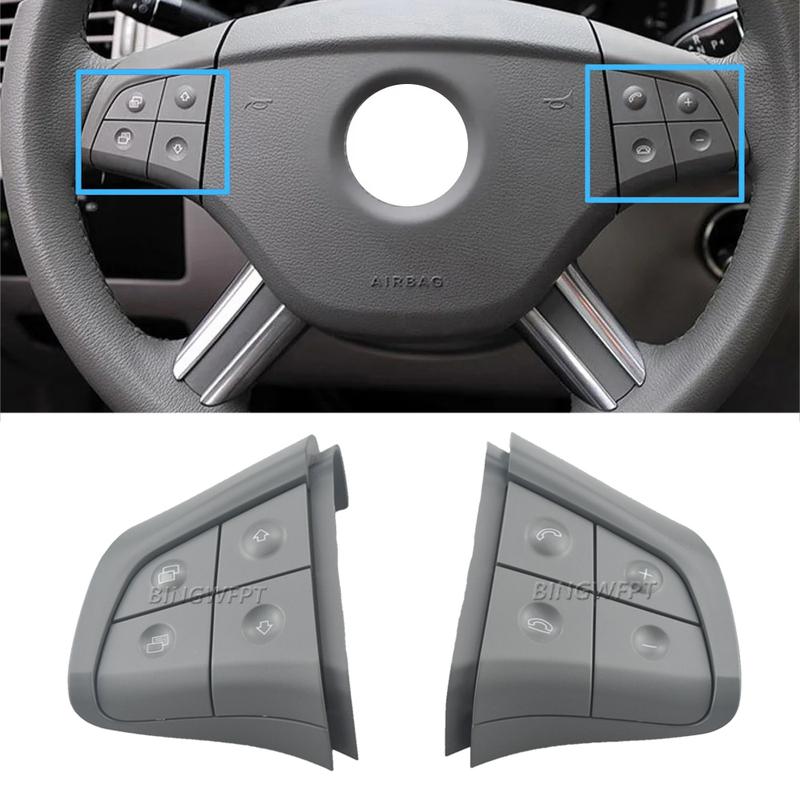 For Mercedes Benz Class GL W164 2006-2009 Car Steering Wheel Button switch panel Frame decoration Cover Interior Car Accessories
