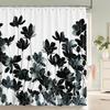 Скандинавский Цветочный Листья Принт Ткань Занавеска для душа Водонепроницаемый Полиэстер Занавеска для ванны Цветочные листья Шторы для декора ванной комнаты