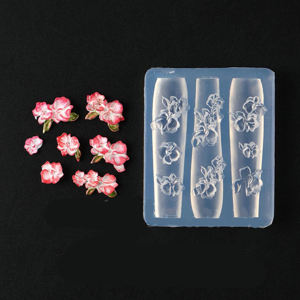 Многоразовая силиконовая форма для нейл-арта для 3D-дизайнов с узорами бабочки, цветка и луны, портативная для акриловых материалов для рукоделия