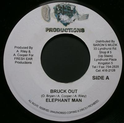 7-дюймовая пластинка ELEPHANT MAN / RDX - Bruck Out / Gangsta Party НЕТ Свежее звучание Ямайка Регги, Ска и Даб Б/У