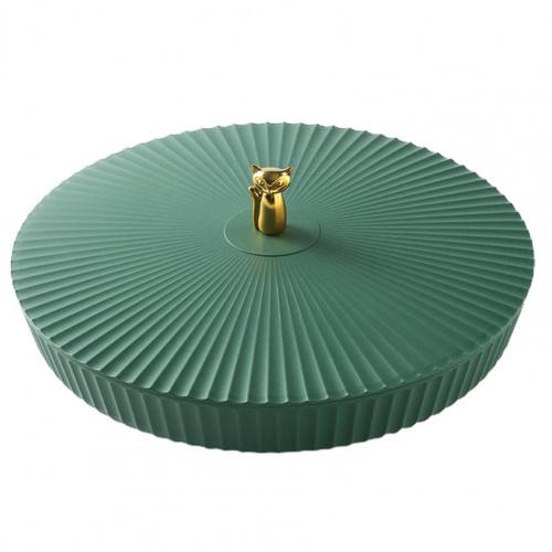 Компактный, с крышкой, прочный круглый поднос для закусок и конфет, настольные принадлежности