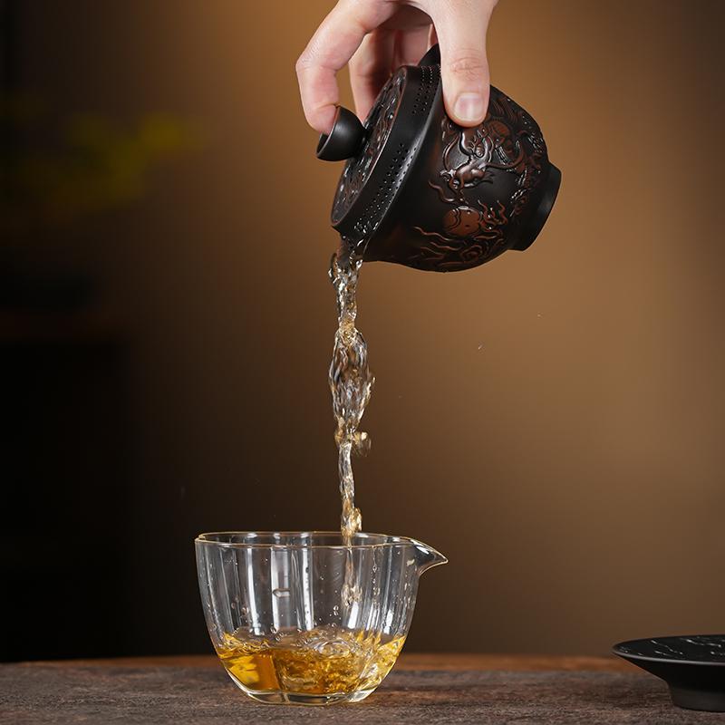 Фиолетовая керамика Цзяньшуй, гайвань, керамическая ручная работа, домашний чайный сервиз в стиле кунг-фу, чайная чаша, чашка для чая, чайник для чайной церемонии